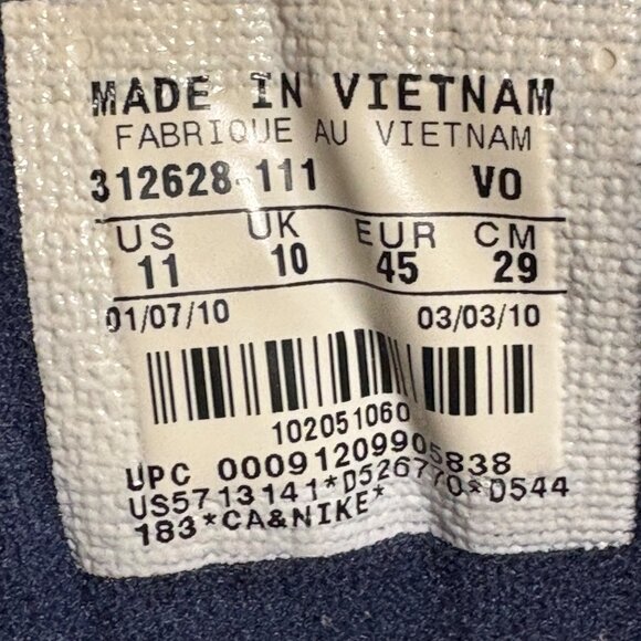 Nike Air Monarch IV Mens Training Shoes White/Navy Leather Foam Comfort Size 11 - Picture 9 of 10